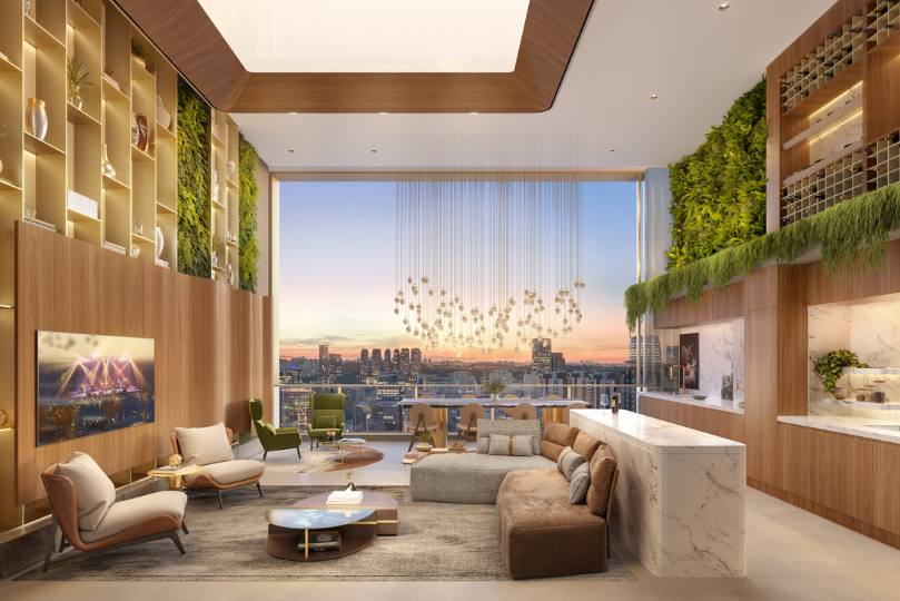 Perspectiva Ilustrada do Apartamento de 90 m²