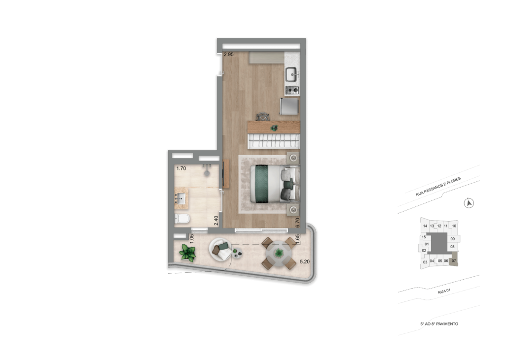 Planta Padrão 37 m² l Studio