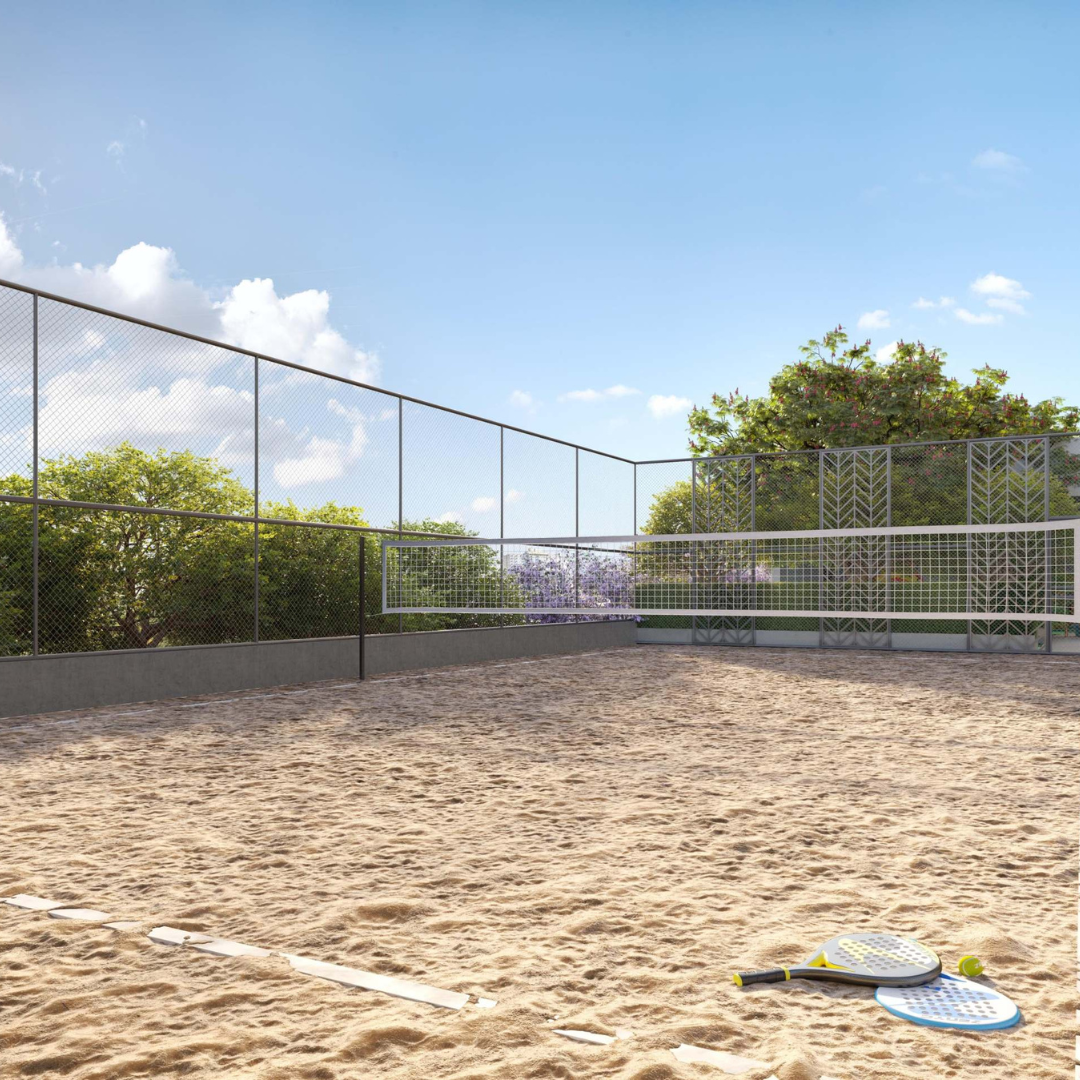 Perspectiva Ilustrada da Quadra de Beach Tennis