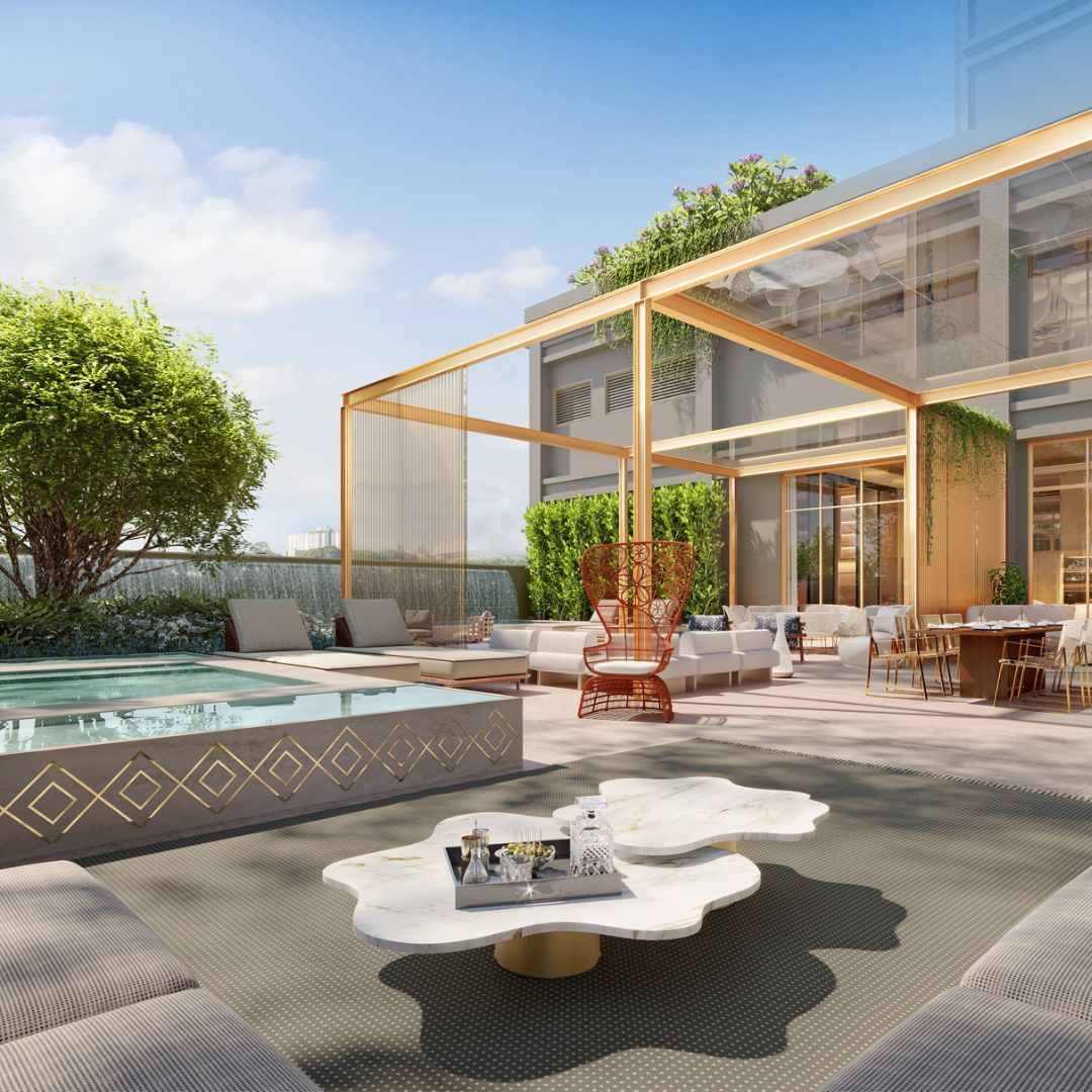 Perspectiva Ilustrada da Piscina Externa