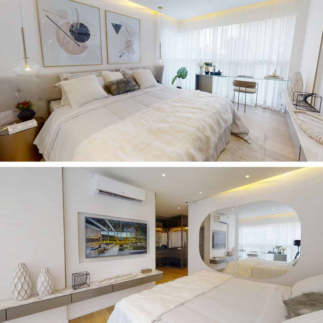 Perspectiva Ilustrada do Living Apartamento 165,5 m²